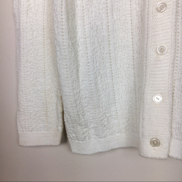 VTG CREAM KNIT BUTTON UP CARDIGAN - Picture 3 of 5